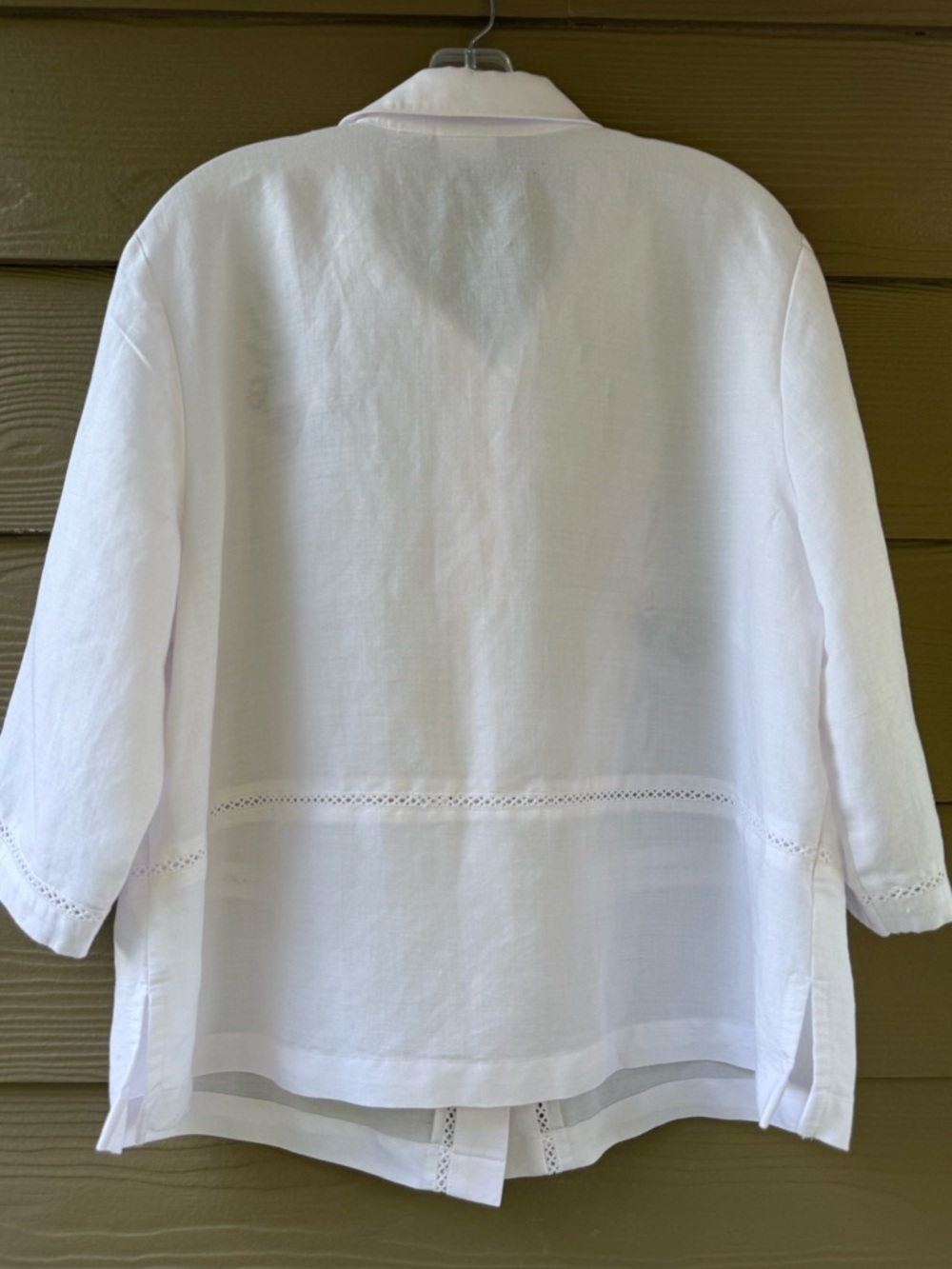 VTG KORET White Embroidered Linen Blend Coastal Boho Chic Shirt Blouse Sz 16W - Picture 4 of 10